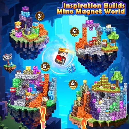 Magnetic Blocks - Build Mine Magnet World Set, STEM Magnetic Building Blocks for Kids Ages 4-6 6-8 8-13, Montessori Sensory Toys for Toddlers, Birthday Toys Gifts for 3+ Years Old Boys & Girls - Thumbnail 3