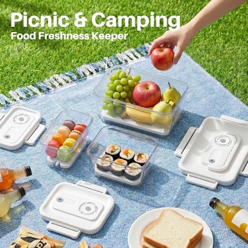 Food Storage Containers with Lids Airtight Set, BPA Free, Portable Vacuum Container Set with Ice Packs for Lunch Boxes & Coolers - Freezer Packs for Kitchen, Fridge, Camping, Picnic - Thumbnail 2
