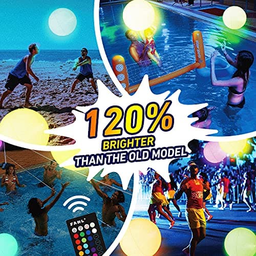 Pool Toys - LED Beach Ball with Remote Control - 16 Colors Lights and 4 Light Modes, 100ft Control Distance - Outdoor Beach Party Games for Kids Adults, Pool Patio Garden Decorations (1PCS). - Thumbnail 4