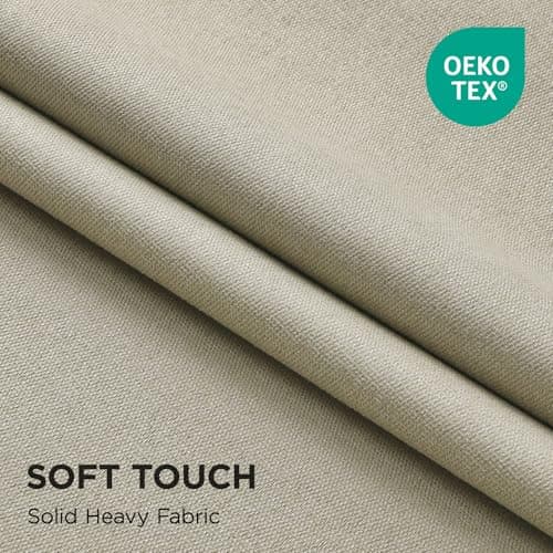 Joydeco Black Out Curtains 72 Inch Long - 100% Blackout Living Room Curtain 2 Panels, Rod Pocket & Back Tabs Thermal Insulated Window Drapes for Bedroom (Linen,52" Wx72 L) - Thumbnail 4