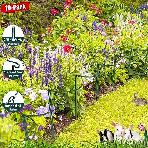 WooWellGoGoGo 10-Pack Half Round Snake Plant Support Stakes, Plant Support Ring for Hydrangea, Peony, Dahlia and More, Rust-Proof Plant Cages for Indoor and Outdoor Potted Plants (14x8Inch) - Thumbnail 2