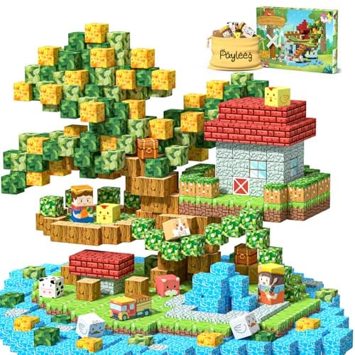 Payleeg Magnetic Blocks, Forest Animals Magnet World Set, Magnetic Building Cubes for Boys Girls Age 4-8, 5-7, 8-12, STEM Montessori Sensory Toys for 3+ Toddlers, Travel Outdoor Toy Gifts for Kids - Image 1