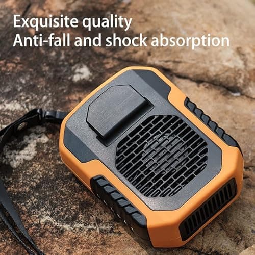 MARZIUS Portable Waist Clip Fan,6000mAh Battery Operated Wearable Belt Fan with Power Bank Function,6200RPM Strong Airflow,Personal Necklace Fan for Outdoor Work,Jobsite,Gardening,Camping (Orange) - Thumbnail 6