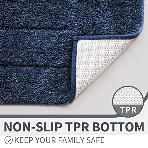 GRANNY SAYS Navy Bathroom Rugs, Bath Mats for Bathroom Non-Slip, Super Soft and Water Absorbent, Extra Large Bath Rugs Washable, Microfiber Bath Rugs for Bath Floor, Tub and Shower, 59" x 24" - Thumbnail 5