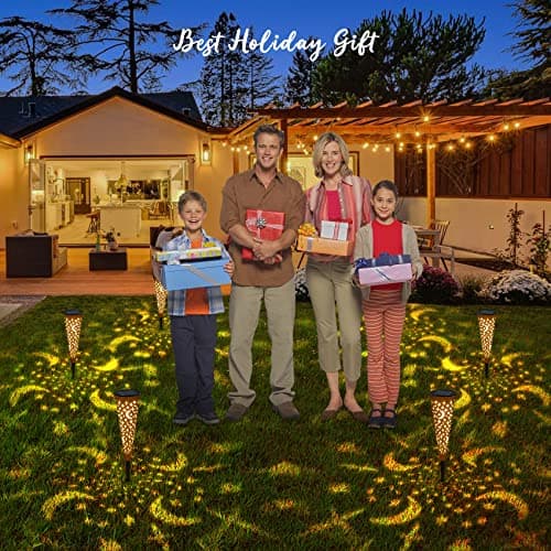 Go2garden Solar Lights Outdoor Decorative Stake Lights Waterproof with Moon Star for Patio, Pathway, Backyard, Outside Decorations, Lawn Ornaments,Garden Gifts (Copper, 6pack) - Thumbnail 3