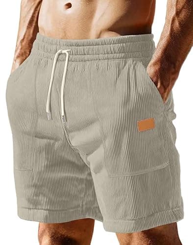 Sailwind Men's Shorts Corduroy Textured Casual Lightweight Drawstring Basketball Shorts Sports Wear - Image 1
