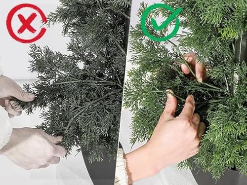 GarveeHome Artificial Cedar Topiary Tree for Christmas Outdoor, 48 in Tall Faux Cedar Trees, Potted Fake Cypress Plant, Artificial Plants Indoor Outdoor for Front Porch Decor, Set of 2 - Thumbnail 5