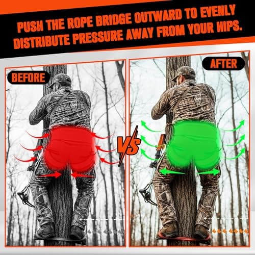 HOLIDAYMAP Saddle Hunting Accessories - 2.5mm Thick Saddle Bridge Spreader, Heavy-Duty Hip Pinch Relief Tool for Tree Saddle Hunting, 304 Stainless, Durable Tool for Saddle Hunting Hip Comfort - Thumbnail 2