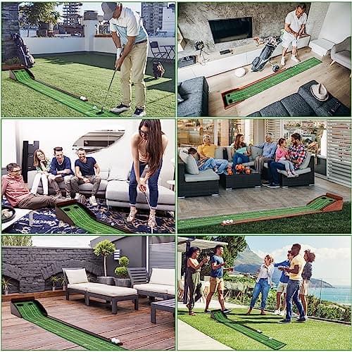 Golf Putting Mat Putting Green for Indoor Golf Putting Mat - Outdoor Putting Green with Ball Return 2.5in & 3.5in Holes, Putting matt for Golf Practice,Portable Easy to Clean,Great Golf Gifts. - Thumbnail 6