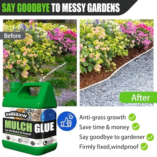 Mulch Glue for Landscaping 1 Gallon- Max Concentrated Rock Glue, Fast-Dry Gravel Binder,Mulch Lock Adhesive for Rocks & Pea Gravel, Pet & Plant Safe,Long-Lasting Mulch Stabilizer for Outdoor Garden - Thumbnail 3