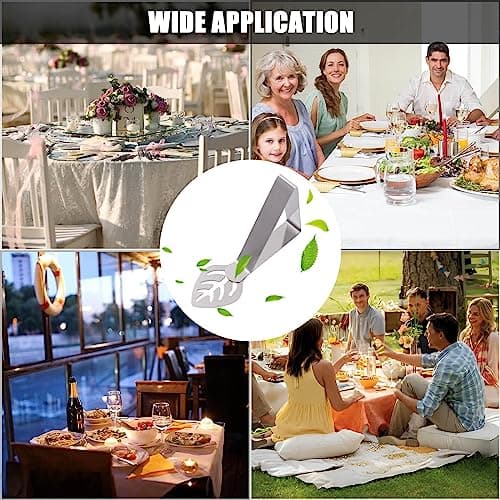 CUNGLIN Table Cloth Holder Clips 10 Pack, Leaf Shape Picnic Tablecloth Clip Outdoor Large Heavy Duty Stainless Steel Decorative Cover Clamp Pin for Party Wedding Restaurant Camping RV Accessories - Thumbnail 5