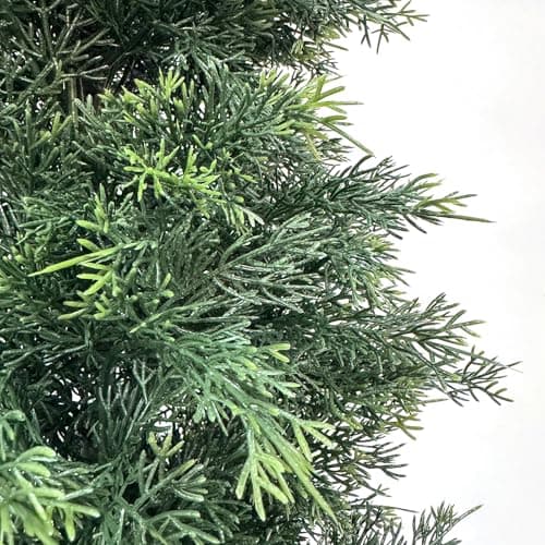 GarveeHome Artificial Cedar Topiary Tree for Christmas Outdoor, 48 in Tall Faux Cedar Trees, Potted Fake Cypress Plant, Artificial Plants Indoor Outdoor for Front Porch Decor, Set of 2 - Thumbnail 2