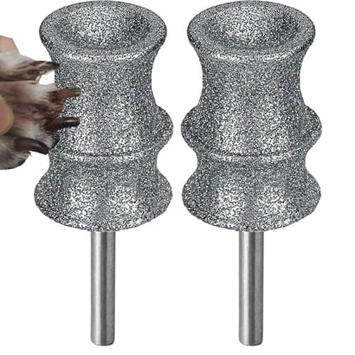 TXZGM Stress-Free Diamond Dog Nail Grinder Bit Attachment for Dremel - Refill Tips & Replacement Heads Fit Dremel 7760 & 7350, for Small to Large Pet Dogs/Cats, Thick Nail Grooming, 2-Pack - Image 1