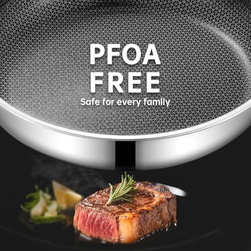 housmat 10-Inch Nonstick Frying Pan, PFOA-Free Hybrid Skillet with Stay-Cool Handle & Oven Safe Dishwasher Safe, Compatible with All Stovetops Including Induction for Eggs, Pancakes, Steak - Thumbnail 5