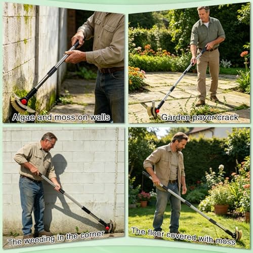 VITAINTE 3 in 1 Crack Weeder Tool Long Handle - Heavy Duty Weed Puller, Stainless Steel Crevice Weeding Tool & Weed Remover with Moss Scraper for Driveway, Patio, Pavers, Sidewalk (59" Adjustable) - Thumbnail 6