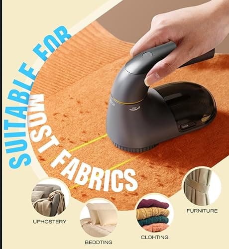 POPCHOSE Fabric Shaver, Lint Remover for Clothes, Lint Shaver with 6-Leaf Blades & 2 Speed, 2000mAh Rechargeable, Sweater Shavers to Remove Pilling, Electric Lint Remover for Couch, Furniture, Fuzz - Thumbnail 5