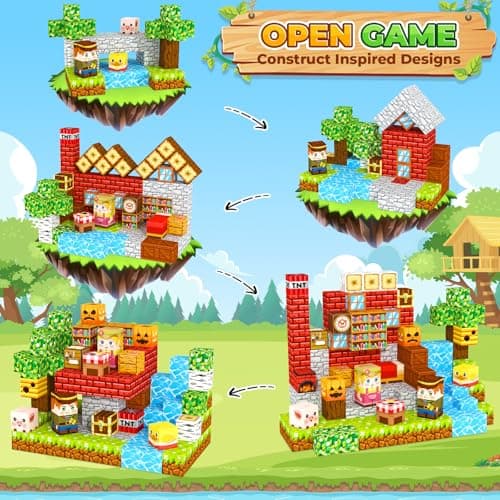 ORZbb Magnetic Blocks Kids Games Building Toys for 3 4 5 6 7 8 9 10 11 12 Year Old Boys Girls, Magnetic Tiles Cubes STEM Sensory Toys for Toddler Travel Party Christmas Birthday Gifts - Thumbnail 3