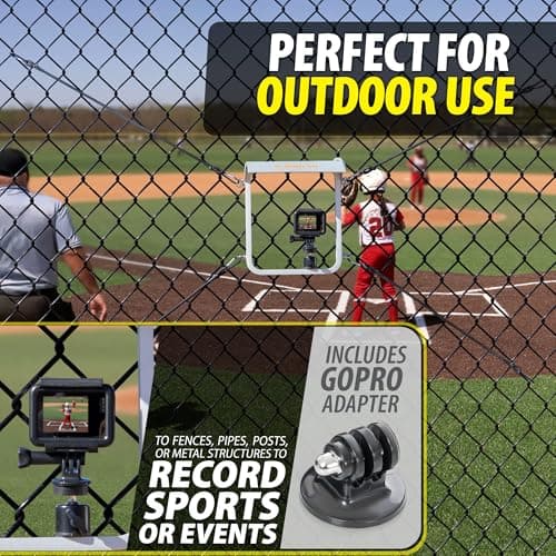 Gamechanger Fence Mount for Baseball & Softball Streaming, Aluminum Fence Phone Mount with 360° Rotation, Sunshade & Waterproof Power Bank Pouch, Compatible with iPhone, Mevo Start, GoPro Cameras - Thumbnail 6