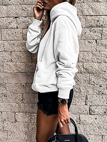 STOLKISS Women’s Casual Solid Hoodies Classic Long Sleeve Loose Sweatshirts Crew Neck Lightweight Pullover Tops with Pockets - Thumbnail 3