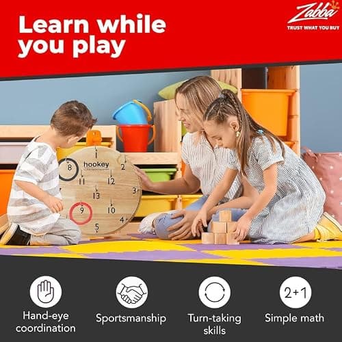 Elite Sportz Equipment Ring Toss Game | Sturdy Wooden Board Set for Kids Outdoor Games | Wall Mounted Hook and Ring Game for Yard Games & Camping Activities - Adults & Kids Picnic - Thumbnail 5