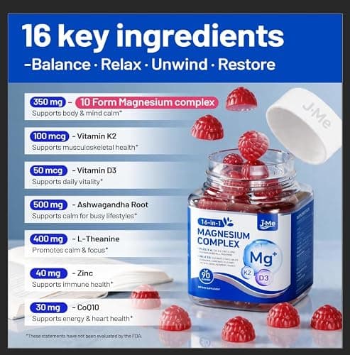 Magnesium Complex for Women & Men,16-in-1 Magnesium Complex Gummies -Vegan - Thumbnail 5
