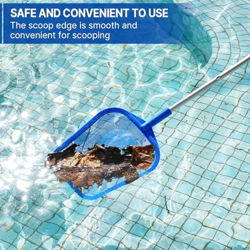 coclothy Pool Net - Pool Skimmer Net with 5 Section Detachable Poles, 22.2''- 59.1'', Skimmer Net with Fine Mesh Net, Pool Leaf Net - Thumbnail 4