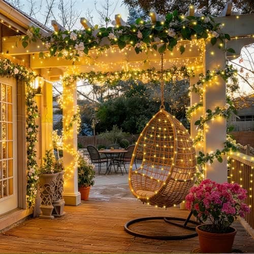 KNONEW 403ft 1000 LED Christmas String Lights Outdoor 8 Modes & Timer Fairy Light Plug in Waterproof LED Wedding Lights for Xmas Yard Tree Party Holiday Decor (Warm White) - Thumbnail 5