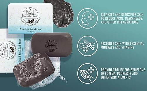 Natural Elephant Dead Sea Mud Soap Bar | Mineral-Rich Face & Body Cleanser with Natural Dead Sea Minerals | 4.4 oz (125 g) Pack of 5 - Thumbnail 5