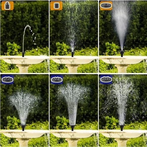 Solar Bird Bath Fountain Pump, 2026 Upgrade 2.5W Solar Fountain with 6 Nozzle, Standing Floating Powered Water Pump for Bird Bath, Garden, Pond, Pool, Outdoor - Thumbnail 5
