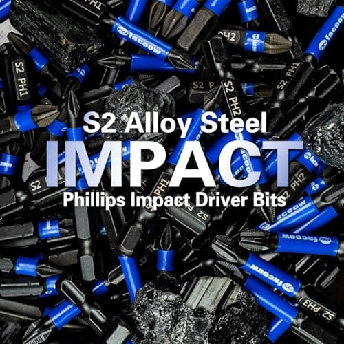 Facoow 15-Pack Phillips Bits #2 Impact, Anti-Slip 2-Inch Magnetic Phillips Head Drill & Screwdriver Bits, PH2 Premium S2 Steel 1/4" Hex Shank for Impact Drivers, Professional & DIY Use - Thumbnail 6