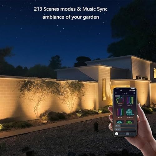 AurNyvaMay Smart Landscape Spotlights,Solar Low Voltage IP67 Waterproof Outdoor Spot Lights Compatible with APP/Remote Control Color Changing Lights for Yard Garden Pathway Lawn Tree Festival 2pack - Thumbnail 3