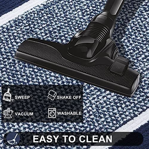 Colorxy Indoor Door Mat, Non-Slip Absorbent Resist Dirt Entrance Mat, Sturdy Low-Profile Inside Floor Carpet Mats, Washable Front Entry Doormats for Entryway, 47''x20'', Navy - Thumbnail 6