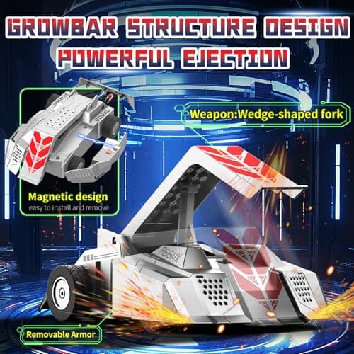 Cetuai Remote Control Battle Robots, 2-Player RC Fighting Toys for Kids Wireless Fighting Robots STEM Toys 2.4 GHz Wireless Game Set Birthday Gifts for Boys and Girls Age 3+ (Grey) - Thumbnail 3