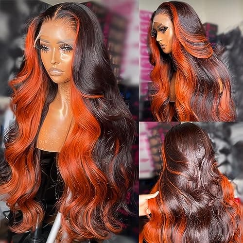200% Density Wear And Go 9x6 Glueless Wigs Human Hair Pre Plucked Pre Cut For Beginners Ginger Body Wave Lace Front Wigs Human Hair For Black Women HD Lace Closure Colored Glueless Wig(30 INCH) - Image 1