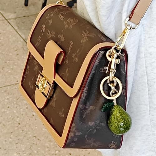 Hclian Cute Pear Keychain Bag Charms Car Keyrings for Women - Thumbnail 4