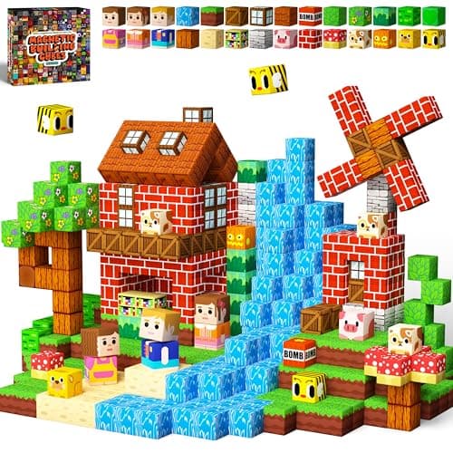 idoot 100PCS Magnetic Building Blocks for Kids, Magnetic Cube Game for Boys and Girls, STEM Sensory Building Toys for 3 4 5 6 7 8 9 10 11 12 Year Old Christmas Birthday Gifts - Image 1