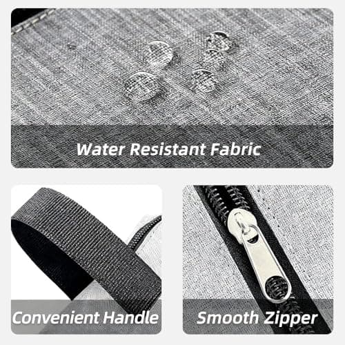 HFLYJPYW Toiletry Bag for Men, Travel Toiletry Organizer Dopp Kit Water-resistant Shaving Bag for Toiletries Accessories, Door Room Essentials, Black-medium (Gray) - Thumbnail 4