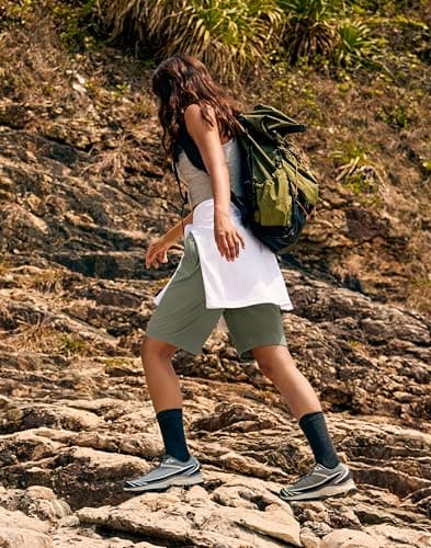 SANTINY Women's 7''/ 9'' Hiking Shorts with 3 Zipper Pockets Lightweight Quick Dry Long Athletic Golf Shorts for Women Casual(Sage Green_XL) - Thumbnail 3