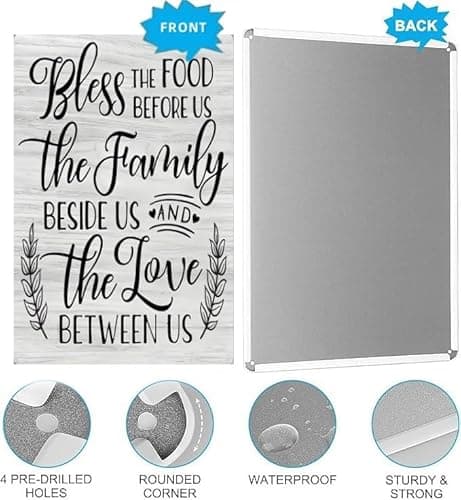 Carastora Vintage Metal Tin Sign - Thanksgiving Food and Family Decor, for Shelf or Counter, Farmhouse Style Gift for Mom or Grandma, 12x8 Inch - Thumbnail 5