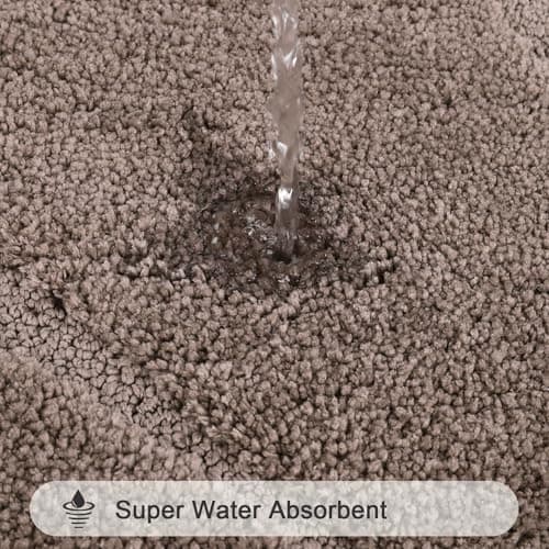 HEBE Microfiber Bathroom Rugs Sets 3 Piece,Super Absorbent Non Slip Bath Mats Rugs for Bathroom,Washable Bath Mat and U-Shaped Contour Toilet Rug Set for Tub Shower Bath Carpet - Thumbnail 4