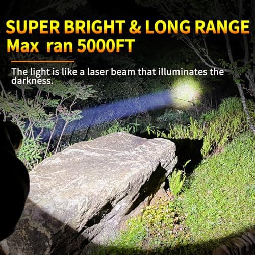 KINQILIN 1800LM Rechargeable Spotlight 13600mAh Spotlight Flashlight 80H Long Lasting IP67 Waterproof 3 Modes Spot Light for Outdoor Camping Home Emergency - Thumbnail 2