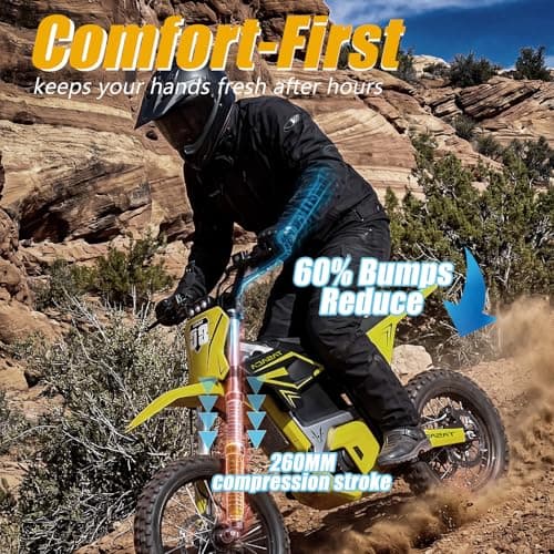 Tasaca V58 Electric Dirt Bike with 5500W Motor Up to 55 Mph, 276Nm Max Torque, 52V 30Ah Battery, UL Certified Off-Road Motorcycle for Teens & Adults, 260mm Long Travel Suspension, Yellow - Thumbnail 6