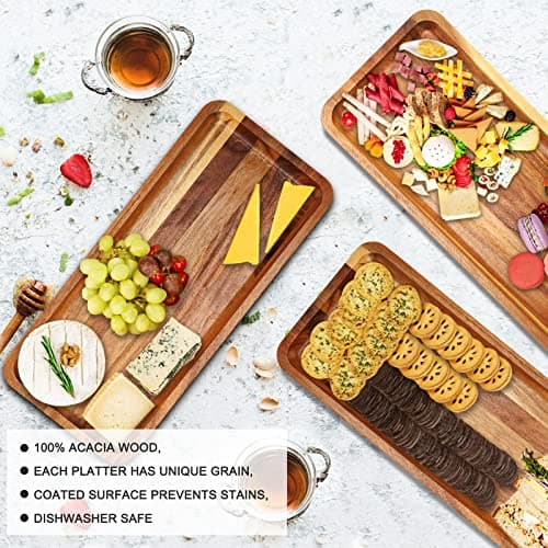 3 Tier Cupcake Stand and Towers Large Serving Tray for Party Acacia Wooden Dessert Table Display Set Decorative Tray Tiered Tray Decor Small Chees Charcuterie Boards Rustic Wood Serving Platters Trays - Thumbnail 4