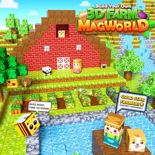 Magnetic Blocks, Build Mine Magnet World Forest Farm Edition, Magnetic Building Blocks for Kids Ages 4-6 6-8 8-12, Sensory STEM Toys for Boys & Girls - Thumbnail 2