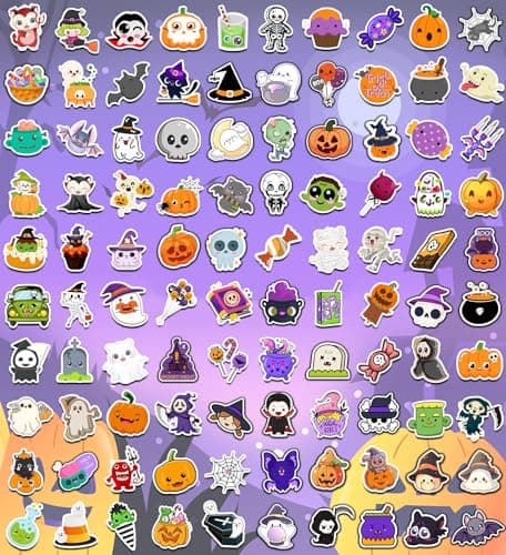 Halloween Party Favors, Halloween Stickers,100PCS Vinyl Waterproof Stickers - Thumbnail 2