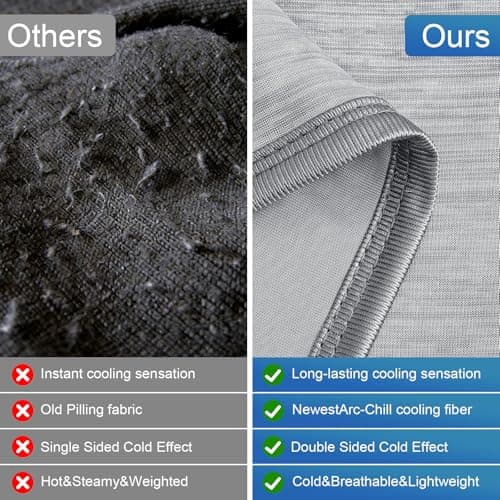 KMUSET Cooling Blanket Throw (50"x60"), Double Sided Summer Cooling Blankets for Hot Sleepers & Night Sweats, Cool Soft Lightweight Blanket for Beach, Sofa Bed Couch, Gifts for Women Men Light Grey - Thumbnail 6