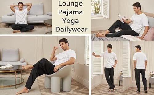 Deyeek Men's Open Bottom Fleece Cotton Sweatpants Gym Workout Sweat Pants for Man Loose Fit Lounge Pants with Pockets Black - Thumbnail 6