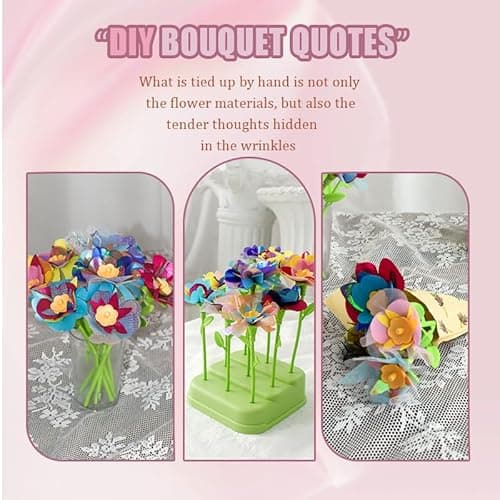 Abifny Flower Making Kit, DIY Craft Kits Toys for Kids Build Flower Bouquets Toys, Arts & Crafts Gifts for 4 5 6 7 8 Year Toddler Girl, Educational Activity Preschool Gifts - Thumbnail 5