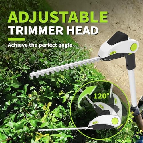 PadPure 2-in-1 Electric Hedge Trimmer Cordless, 2.2-4.5FT Adjustable Detachable Pole Battery Powered Hedge Trimmer with 2X 1.5Ah Batteries & Charger Included for Bush & Shrubs Pruning - Thumbnail 3