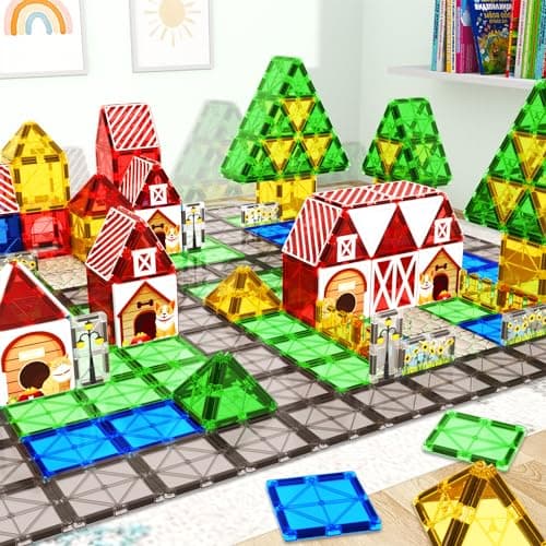 Magnetic Tiles Toddler Toys Garden Farm Animal Set, Magnetic Blocks Montessori Sensory Educational Learning Building Magnet Toys for 3 4 5 6 Year Old Boys Girls, Kids Games Party Birthday Easter Gifts - Thumbnail 5